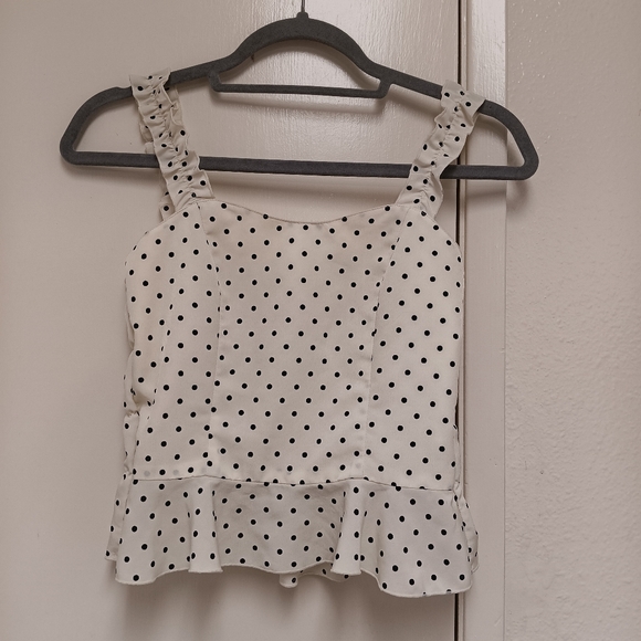 Polkadot Cropped Tank Top by Moussy - Picture 2 of 12